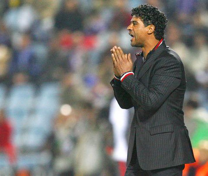 Frank Rijkaard, þjálfari Barcelona.