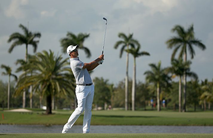 Adam Scott er meðal efstu manna.