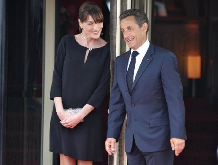Carla Bruni ásamt eiginmanni sínum, Nicolas Sarkozy forseta Frakklands.