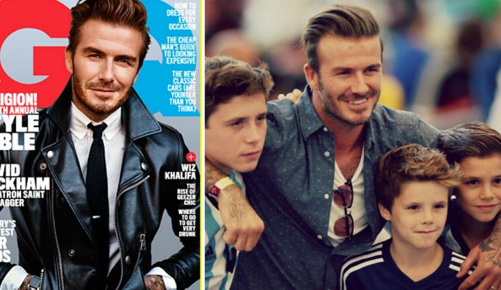 David Beckham á þrjá stráka og eina stelpu með Victoria Beckham.