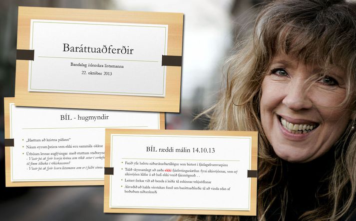 Kolbrún Halldórsdóttir. Aðgerðaráætlun listamanna er í farvatninu.