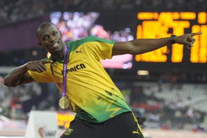 Bolt er heimsmetshafi í bæði 100 og 200 metra hlaupi.