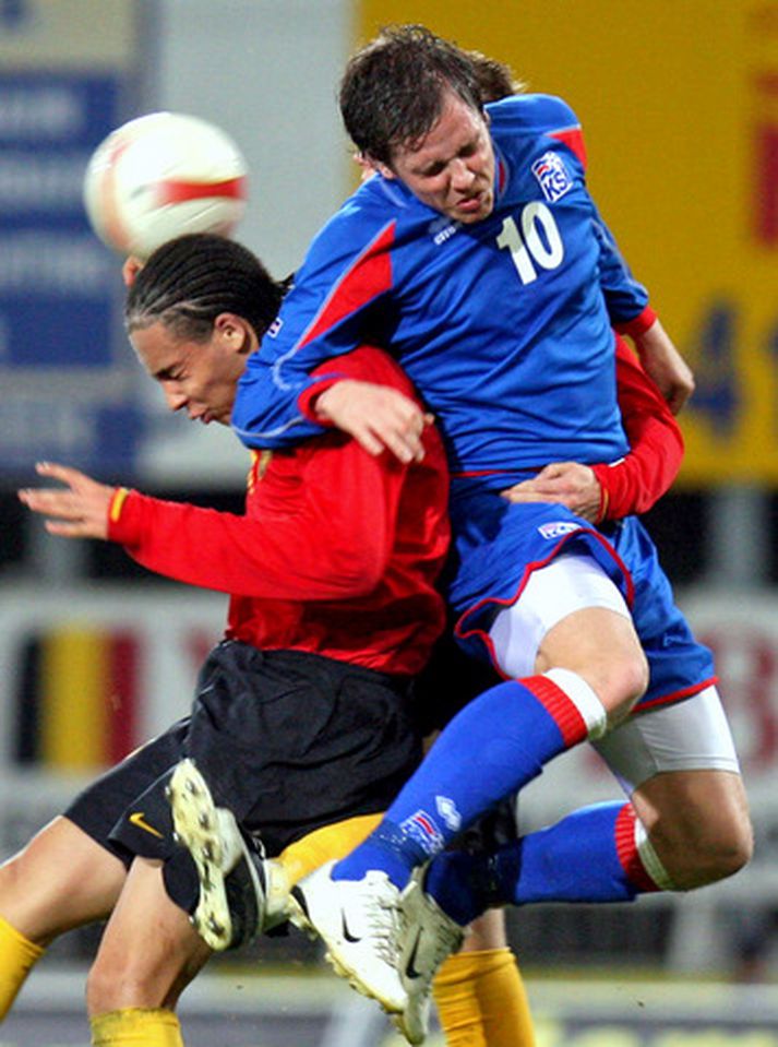 Kjartan Henry Finnbogason í leik með íslenska U-21 landsliðinu.