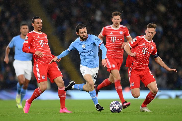 Bernardo Silva í leik gegn Bayern Munchen í átta liða úrslitum 2023, þegar City vann Meistaradeildina.