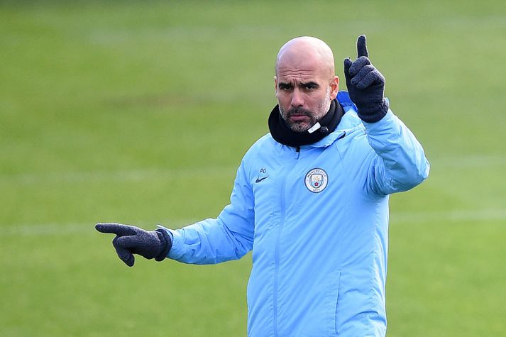 Guardiola á æfingu City