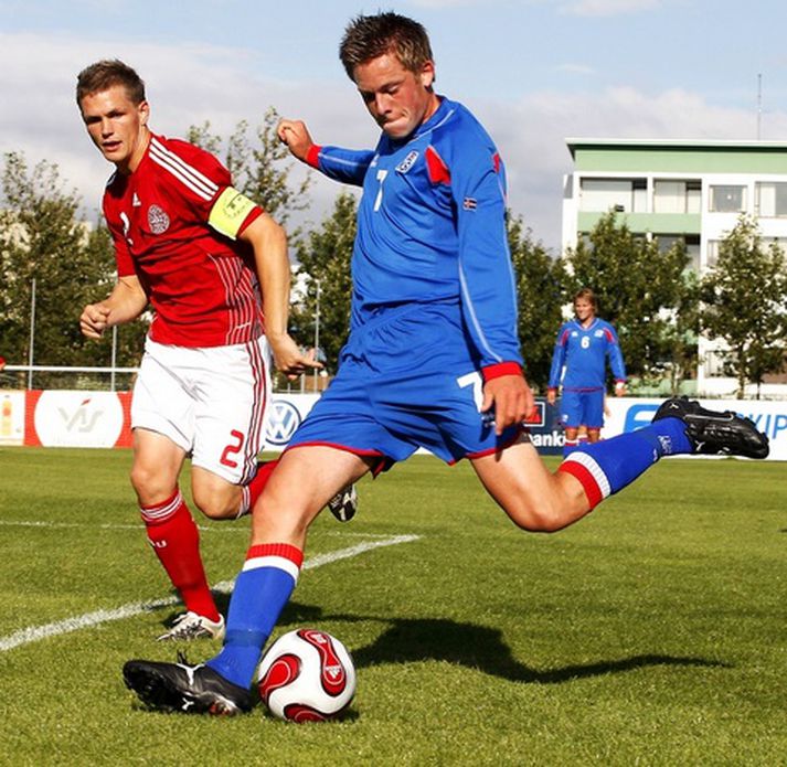 Gylfi Þór Sigurðsson skoraði tvö mörk fyrir Ísland í kvöld.