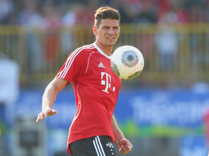 Mario Gomez á æfingu með Bayern München.