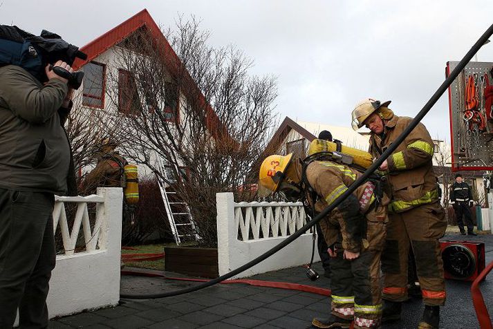 Húsið í Reykjanesbæ sem maðurinn er ákærður fyrir að hafa kveikt í.