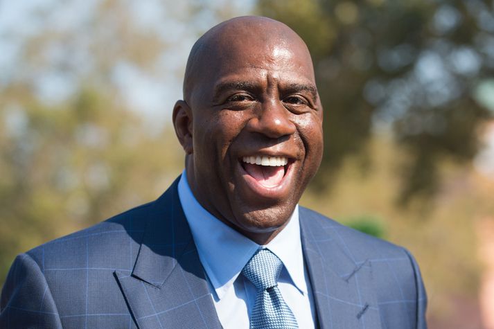 Earvin "Magic“ Johnson er 57 ára gamall og enn í fullu fjöri,