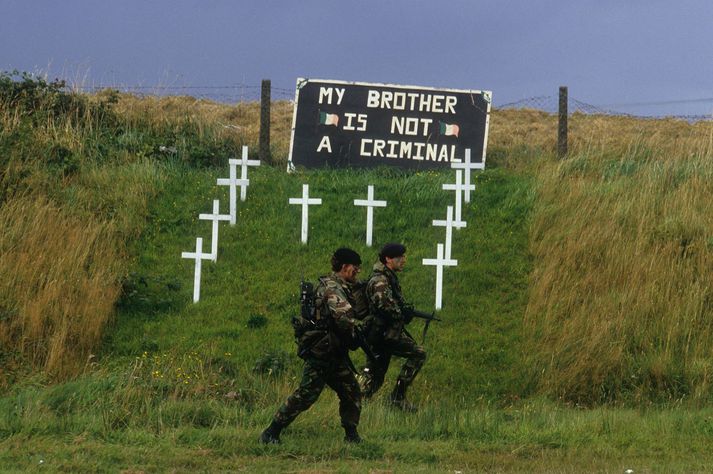 Breskir hermenn á átakasvæði í Norður-Írlandi á níunda áratug síðustu aldar