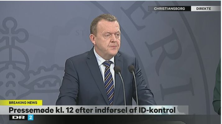 Lars Løkke Rasmussen talaði frá Christansborg í dag.