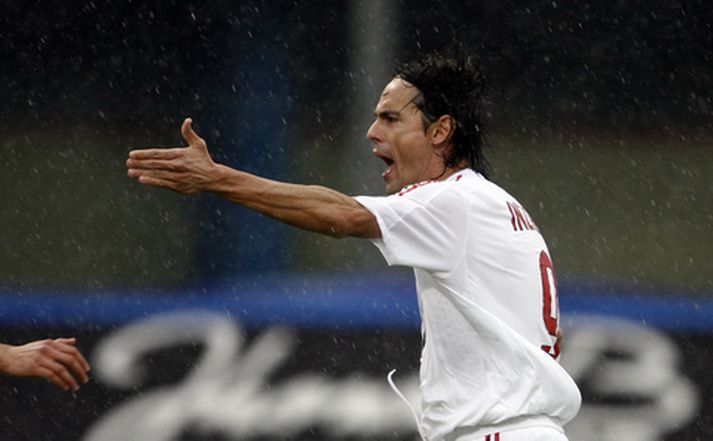 Inzaghi jafnaði leikinn fyrir Milan.