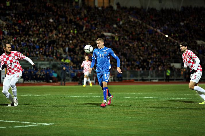 Alfreð Finnbogason í leiknum á föstudagskvöldið.