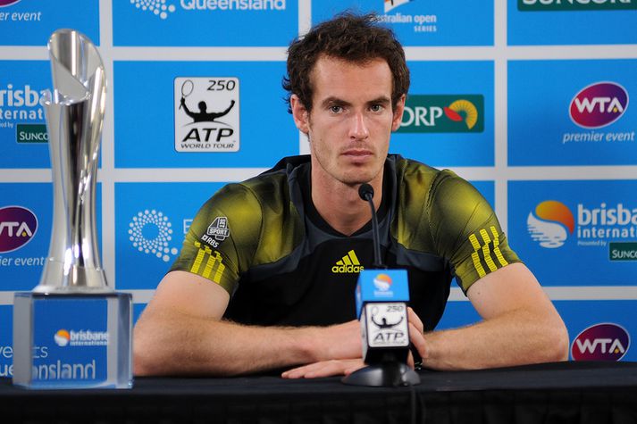 Andy Murray á blaðamannafundi eftir leikinn.