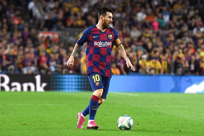 Messi í leiknum gegn Sevilla um helgina þar sem hann skoraði frábært mark.