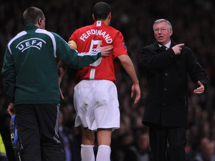 Sir Alex Ferguson, stjóri Manchester United, í leiknum í gær.