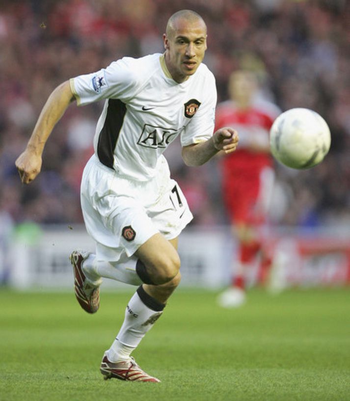 Henrik Larsson í leik með Manchester United.