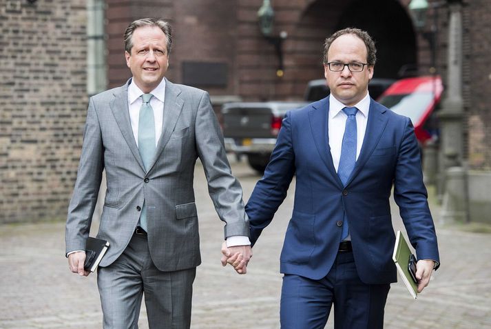 Stjórnmálamennirnir Alexander Pechtold og  Wouter Koolmees tóku meðal annars þátt.