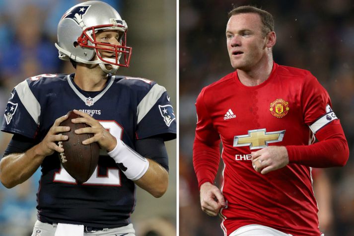 Tom Brady og Wayne Rooney.