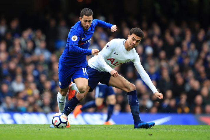 Dele Alli hafði betur gegn Eden Hazard