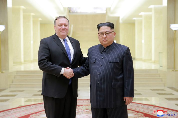 Mike Pompeo og Kim Jong-un.