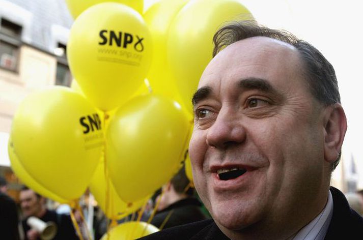 Alex Salmond Leiðtogi Skoska þjóðarflokksins, SNP, stefnir að sjálfstæðu Skotlandi.