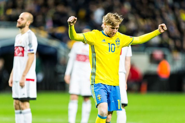 Emil Forsberg er lykilmaður í sænska liðinu.