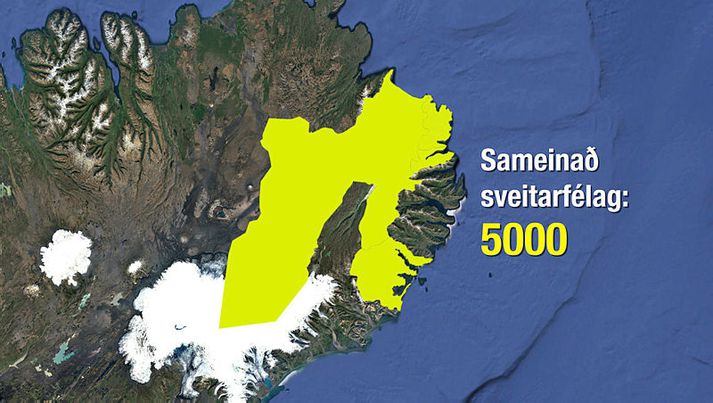 Sameinað sveitarfélag verður langstærsta sveitarfélagið á landinu landfræðilega séð, um 11.000 ferkílómetrar.