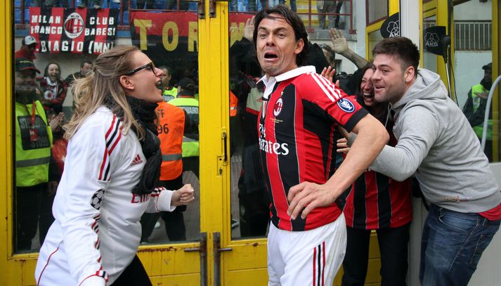 Filippo Inzaghi skoraði sigurmark AC Milan í sínum síðasta leik.