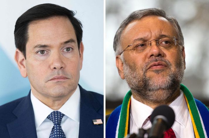 Marco Rubio, utanríkisráðherra Bandaríkjanna og Ebrahim Rasool, sendiherra Suður-Afríku í Bandaríkjunum.