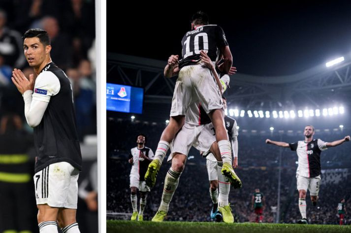 Cristiano Ronaldo og Paulo Dybala að fagna öðru marka sinna.