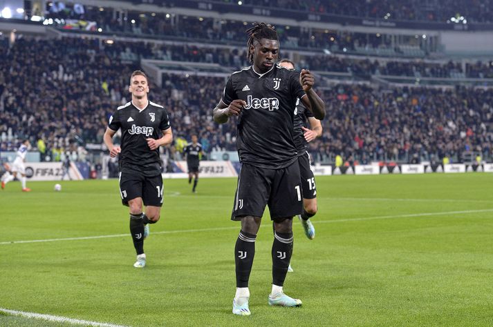 Moise Kean skoraði tvö mörk fyrir Juventus í kvöld.