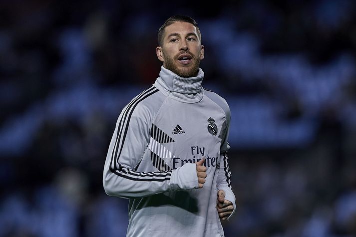 Ramos í leik með Real en hann hefur verið fyrirliði liðsins í mörg ár.