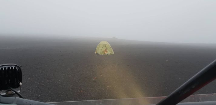 Mikið hefur rignt á svæðinu þar sem mennirnir voru á ferð.