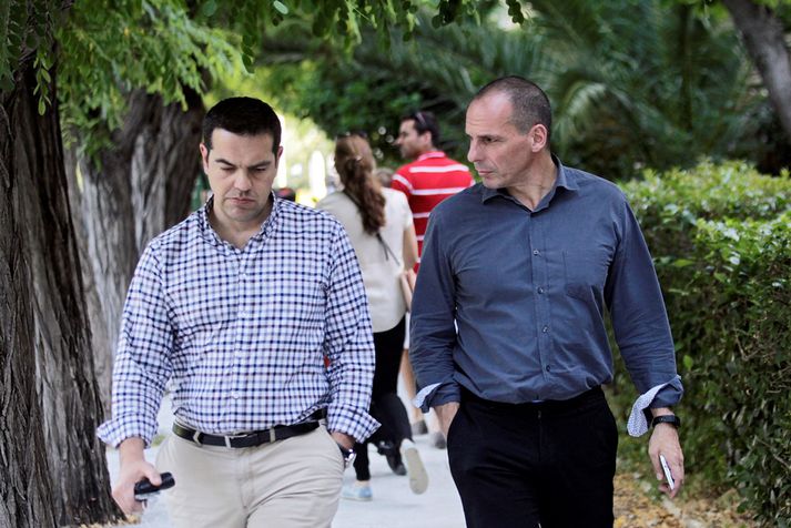 Alexis Tsipras, forsætisráðherra Grikklands, og Yanis Varoufakis, fjármálaráðherra.