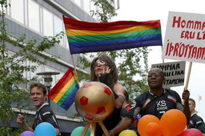 Frá Gay Pride göngunni í Reykjavík.