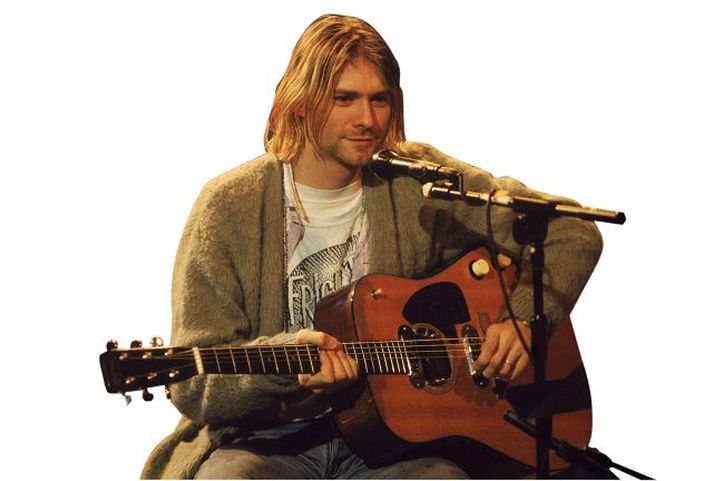 kurt cobain Peysa Cobains verður til sýnis í Seattle.