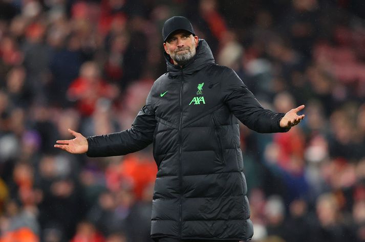 Jürgen Klopp fannst ekki nógu góð stemmning á Anfield í gær.