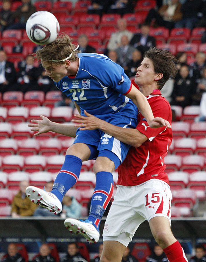 Björn Bergmann í leik með íslenska U-21 liðinu.