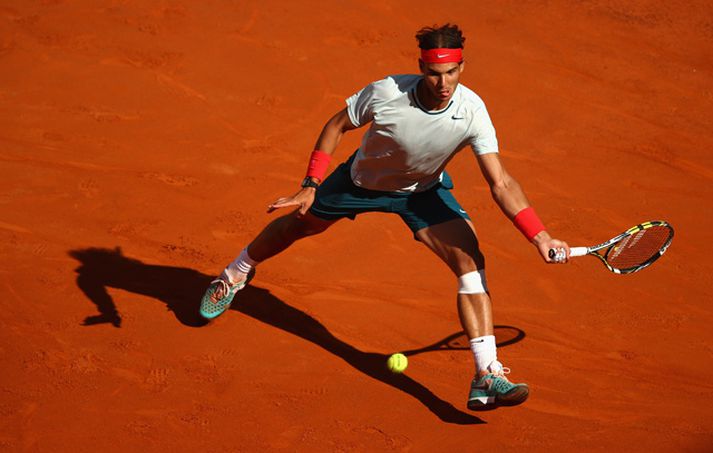 Rafael Nadal við keppni í gær. Mynd/GettyImages