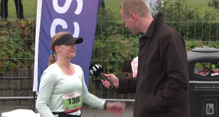 Verena Karlsdóttir var fyrst íslenskra kvenna í Reykjavíkurmaraþoninu.