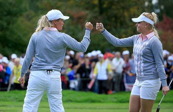 Charley Hull og Suzann Pettersen hafa myndað gott lið.