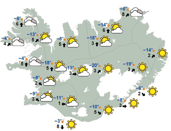 Spáin klukkan níu næsta föstudagsmorgun.