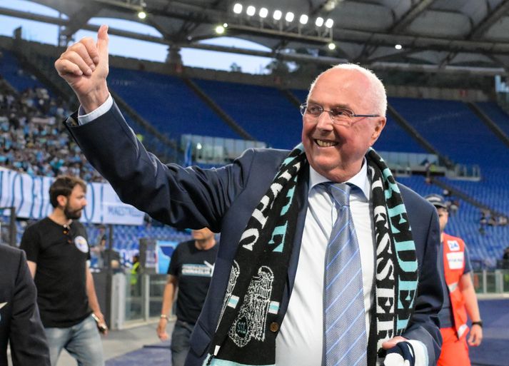 Sven-Göran Eriksson þegar hann var heiðursgestur á leik með Lazio í maí. Hann gerði liðið að Ítalíumeisturum 2000.