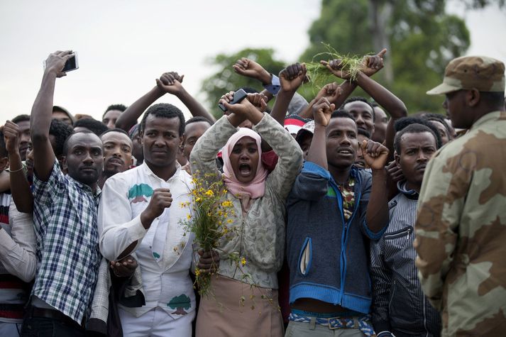 Oromo þjóðflokkurinn við mótmæli þann 2. október þar sem 55 létu lífið.