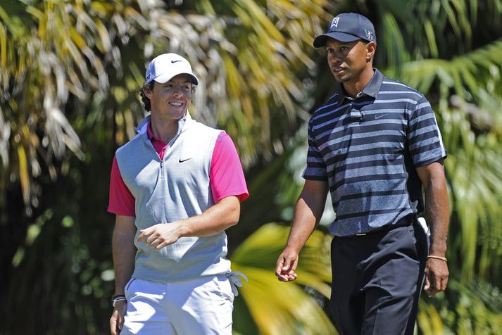 Rory McIlroy og Tiger Woods.