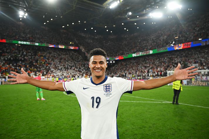 Ollie Watkins var hetja kvöldsins en hann þurfti bara rúmar tíu mínútur til að tryggja Englandi sæti í úrslitaleiknum og sér útnefninguna maður leiksins.