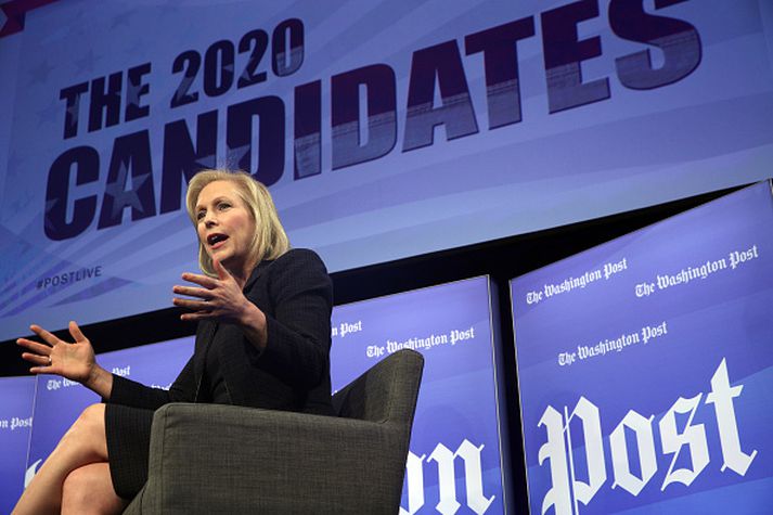 Gillibrand segir krafta sína betur nýtta í að sigra Trump árið 2020.