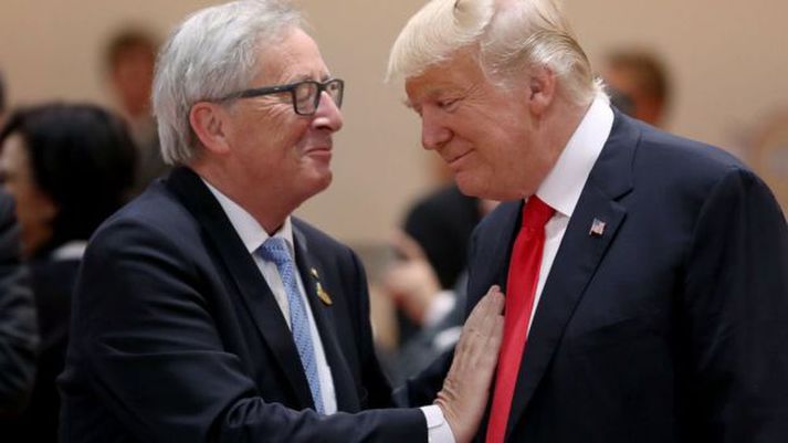 Jean-Claude Juncker og Donald Trump meðan allt lék í lyndi.
