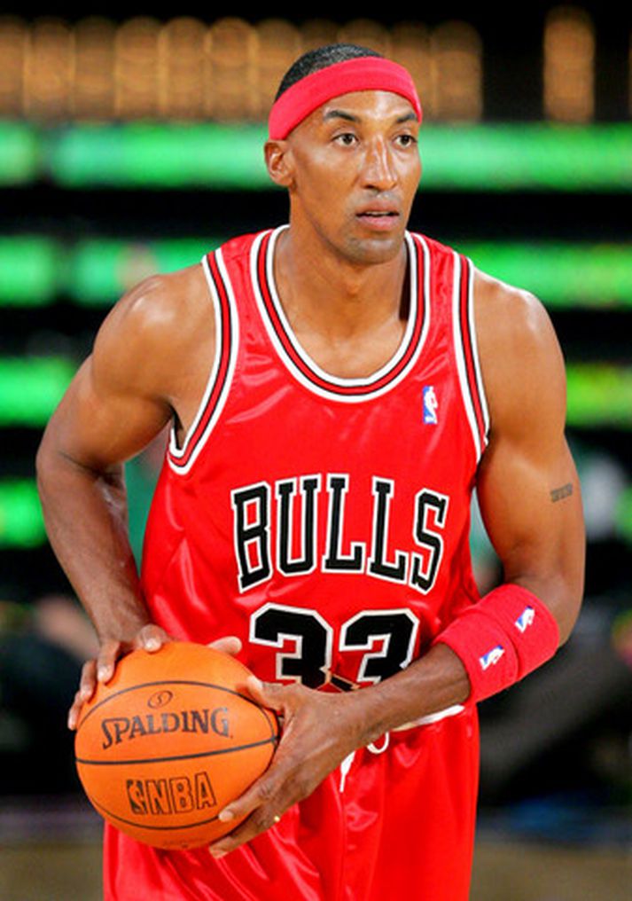 Pippen í treyju Chicago Bulls í febrúar síðastliðnum.